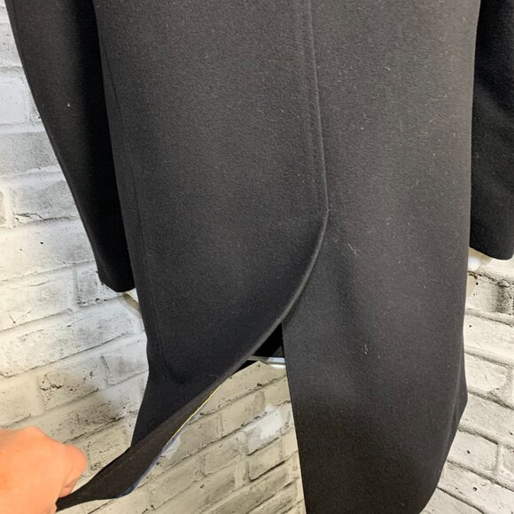 Nautica Overcoat Slater Mens 42R Black Wool Cashmere Trench Coat Jacket - Picture 7 of 16